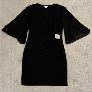 🩷 Elegant Black Evening Dress with Rhinestone Accent